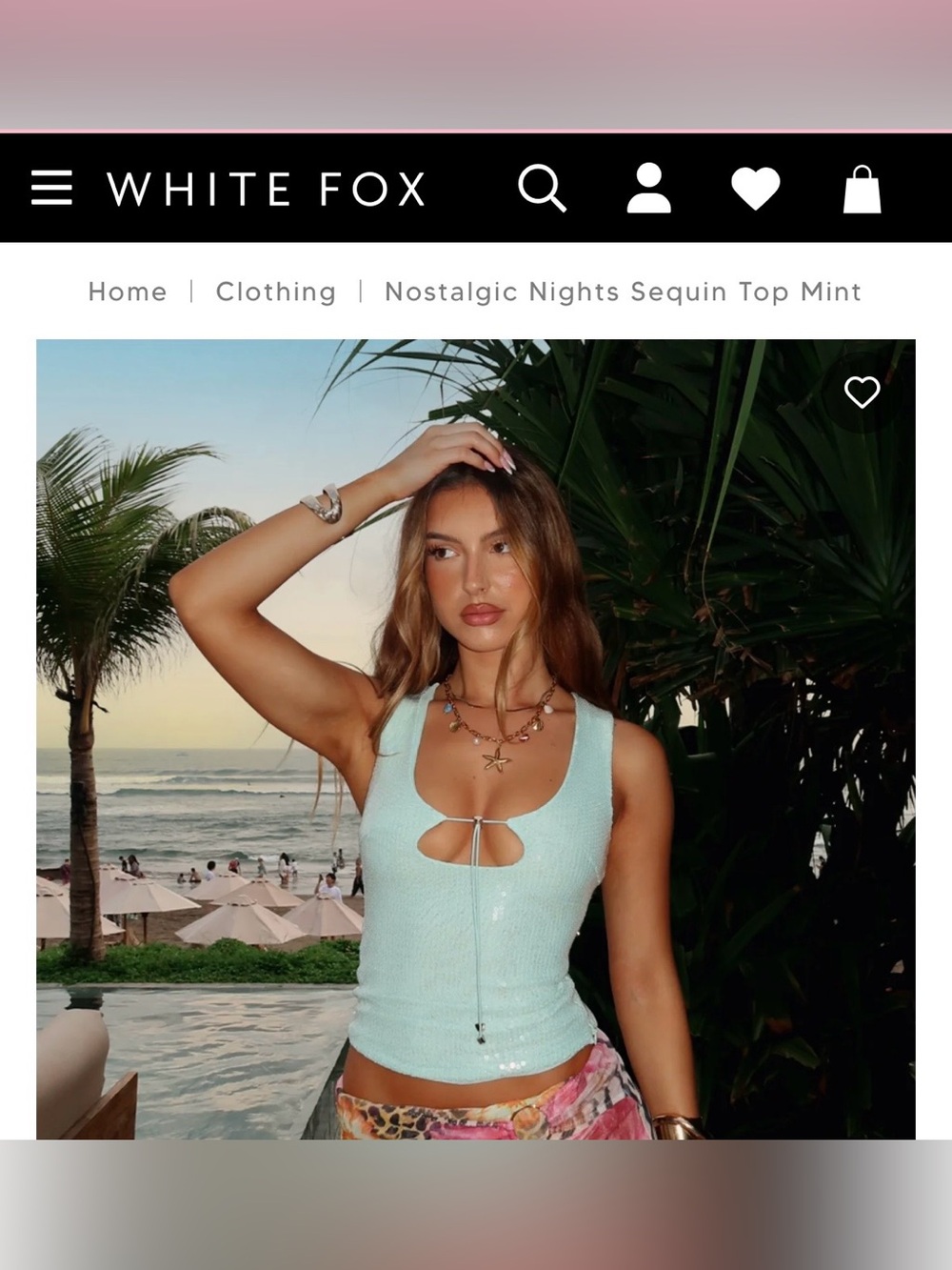 White Fox sequin top - small